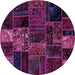 Round Oriental Purple Modern Rug, abs5657pur