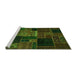 Sideview of Machine Washable Oriental Green Modern Area Rugs, wshabs5658grn