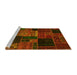 Sideview of Machine Washable Oriental Yellow Modern Rug, wshabs5658yw