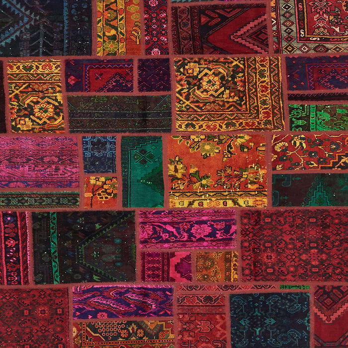 Square Abstract Sangria Brown Oriental Rug, abs5658