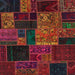 Square Abstract Sangria Brown Oriental Rug, abs5658