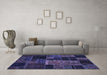 Machine Washable Oriental Blue Modern Rug in a Living Room, wshabs5658blu