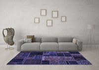 Machine Washable Oriental Blue Modern Rug, wshabs5658blu