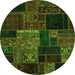 Round Oriental Green Modern Rug, abs5658grn