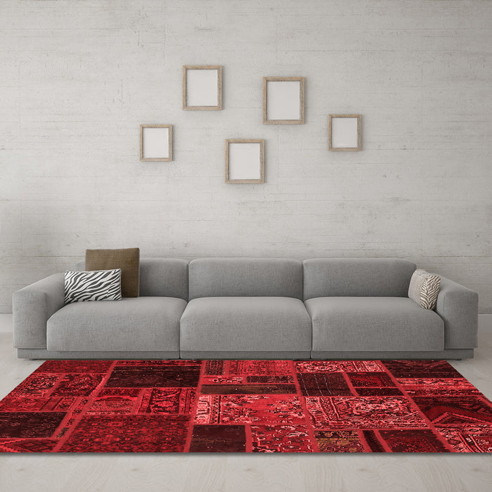 Modern Red Washable Rugs