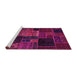 Sideview of Machine Washable Oriental Pink Modern Rug, wshabs5658pnk