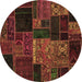 Round Oriental Brown Modern Rug, abs5658brn