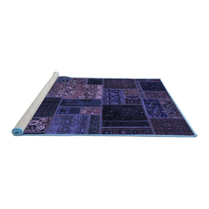 Sideview of Machine Washable Oriental Blue Modern Rug, wshabs5658blu