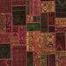 Square Oriental Brown Modern Rug, abs5658brn