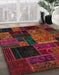 Machine Washable Abstract Sangria Brown Rug in a Family Room, wshabs5658