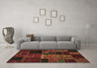 Machine Washable Oriental Brown Modern Rug in a Living Room,, wshabs5658brn