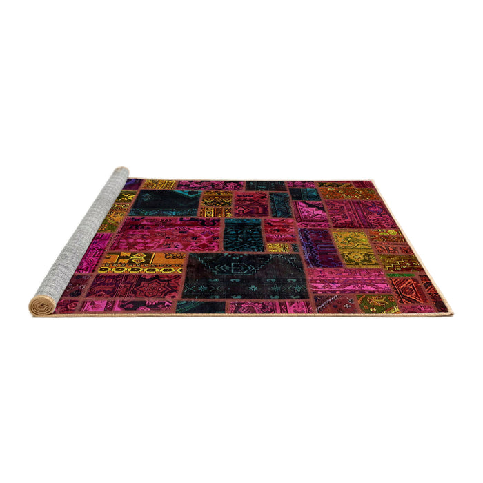 Sideview of Machine Washable Abstract Dark Sienna Brown Rug, wshabs5659