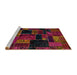 Sideview of Machine Washable Abstract Dark Sienna Brown Rug, wshabs5659