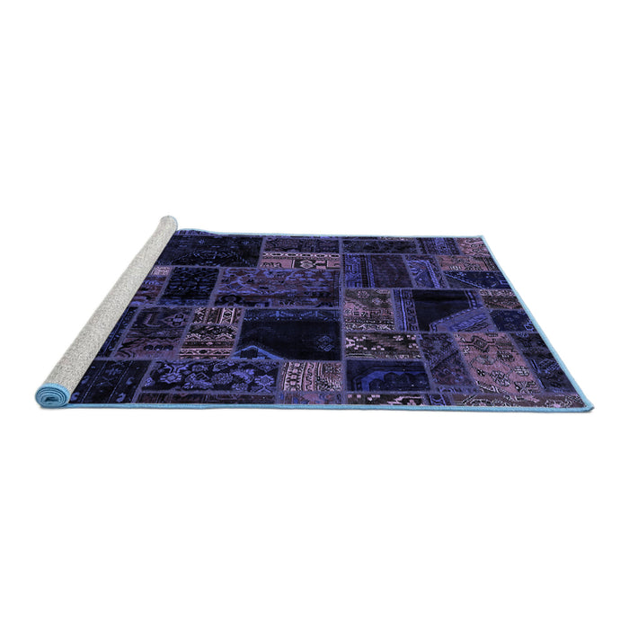 Sideview of Machine Washable Oriental Blue Modern Rug, wshabs5659blu