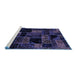 Sideview of Machine Washable Oriental Blue Modern Rug, wshabs5659blu