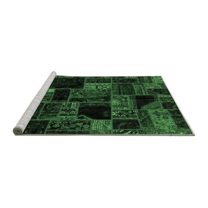 Sideview of Machine Washable Oriental Emerald Green Modern Area Rugs, wshabs5659emgrn