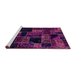 Sideview of Machine Washable Oriental Purple Modern Area Rugs, wshabs5659pur