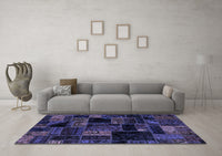 Machine Washable Oriental Blue Modern Rug, wshabs5659blu