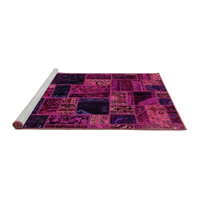 Sideview of Machine Washable Oriental Pink Modern Rug, wshabs5659pnk