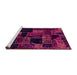 Sideview of Machine Washable Oriental Pink Modern Rug, wshabs5659pnk