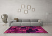 Machine Washable Oriental Pink Modern Rug in a Living Room, wshabs5659pnk