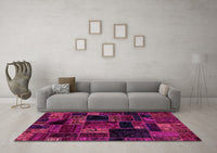 Machine Washable Oriental Pink Modern Rug, wshabs5659pnk