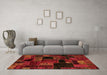 Machine Washable Oriental Orange Modern Area Rugs in a Living Room, wshabs5659org