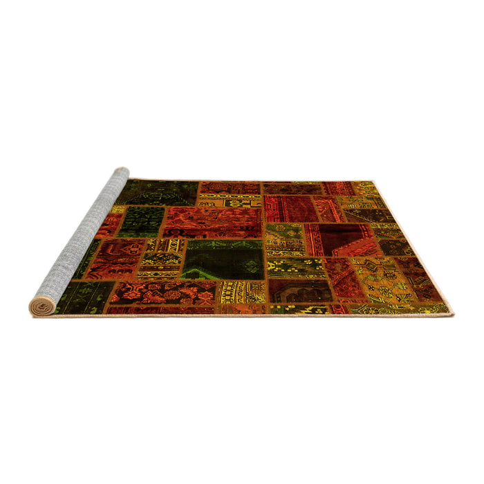 Sideview of Machine Washable Oriental Yellow Modern Rug, wshabs5659yw