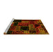 Sideview of Machine Washable Oriental Yellow Modern Rug, wshabs5659yw