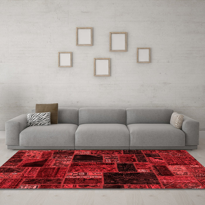 Modern Red Washable Rugs