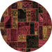 Round Oriental Brown Modern Rug, abs5659brn