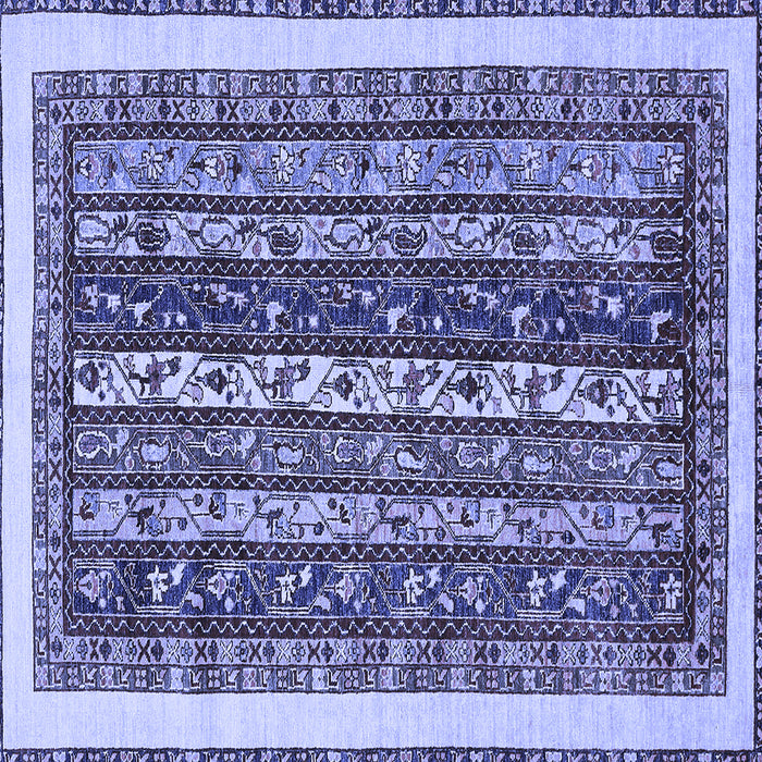 Square Abstract Blue Modern Rug, abs565blu
