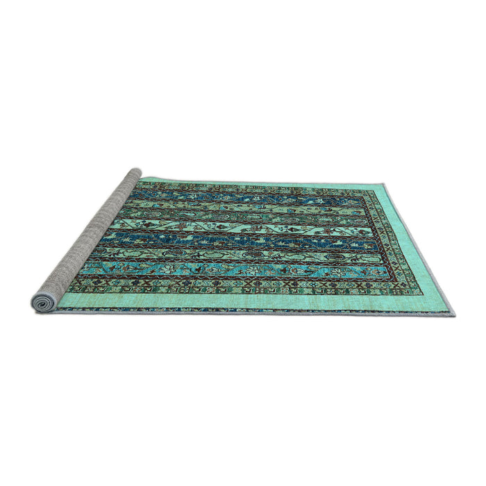 Sideview of Machine Washable Abstract Light Blue Modern Rug, wshabs565lblu