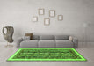 Machine Washable Abstract Green Modern Area Rugs in a Living Room,, wshabs565grn