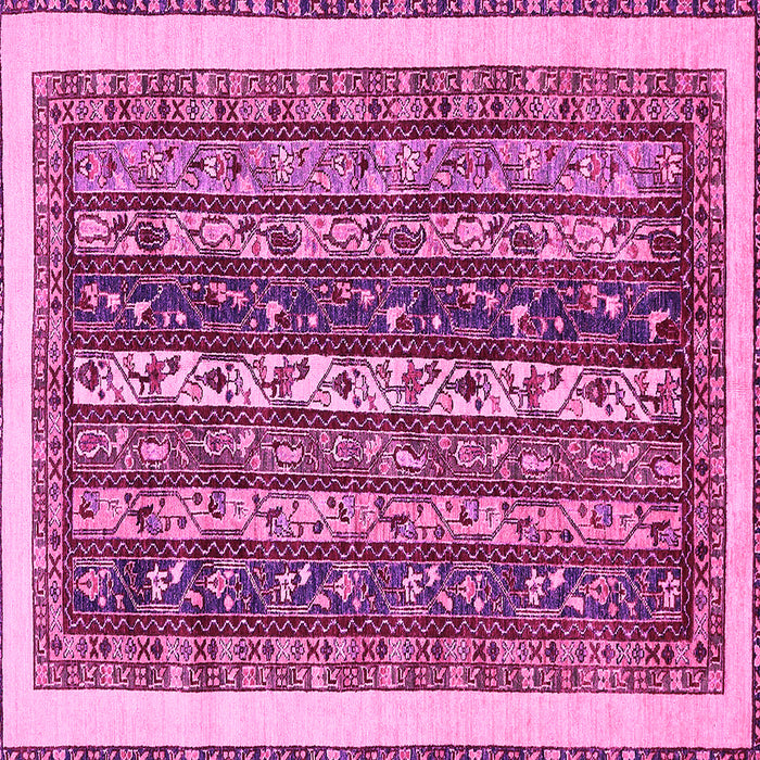 Square Machine Washable Abstract Pink Modern Rug, wshabs565pnk