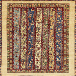 Square Abstract Red Brown Modern Rug, abs565