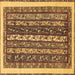 Square Machine Washable Abstract Brown Modern Rug, wshabs565brn