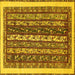 Square Machine Washable Abstract Yellow Modern Rug, wshabs565yw