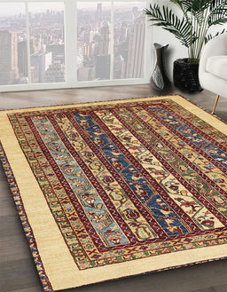 Machine Washable Abstract Red Brown Rug in a Family Room, wshabs565