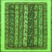 Square Machine Washable Abstract Green Modern Area Rugs, wshabs565grn