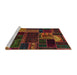 Sideview of Machine Washable Abstract Saddle Brown Rug, wshabs5660