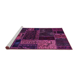 Sideview of Machine Washable Oriental Purple Modern Area Rugs, wshabs5660pur