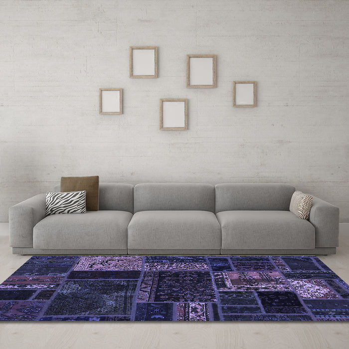 Machine Washable Oriental Blue Modern Rug in a Living Room, wshabs5660blu