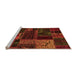 Sideview of Machine Washable Oriental Orange Modern Area Rugs, wshabs5660org