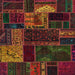 Square Abstract Saddle Brown Oriental Rug, abs5660