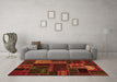 Machine Washable Oriental Orange Modern Area Rugs in a Living Room, wshabs5660org