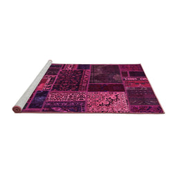Sideview of Machine Washable Oriental Pink Modern Rug, wshabs5660pnk