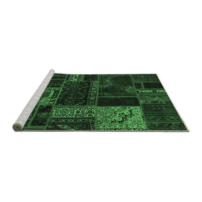 Sideview of Machine Washable Oriental Emerald Green Modern Area Rugs, wshabs5660emgrn