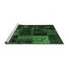 Sideview of Machine Washable Oriental Emerald Green Modern Area Rugs, wshabs5660emgrn