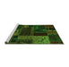 Sideview of Machine Washable Oriental Green Modern Area Rugs, wshabs5660grn